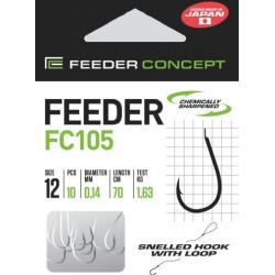 Kabliukai su pavadėliu Feeder Concept FC105 70cm