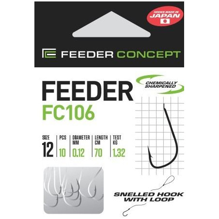 Kabliukai su pavadėliu Feeder Concept FC106 70 cm