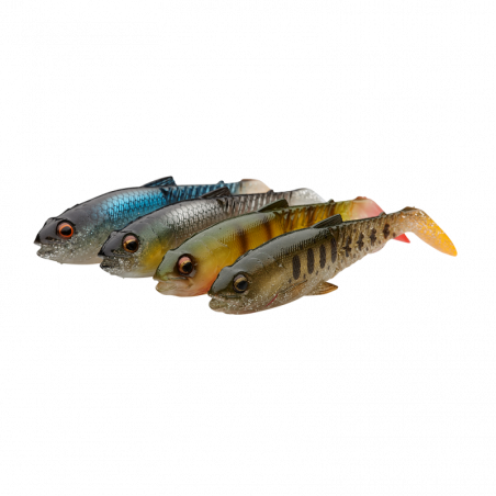 Rinkinys Savage Gear Craft Cannibal Paddletail 12.5cm, 20g Clear/W 4vnt