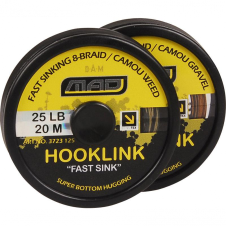 Pintas valas MAD Hooklink Fast Sink Camou Gravel 20m 25lb