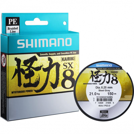 Pintas Valas Shimano Kairiki PE SX8 150m pilkas