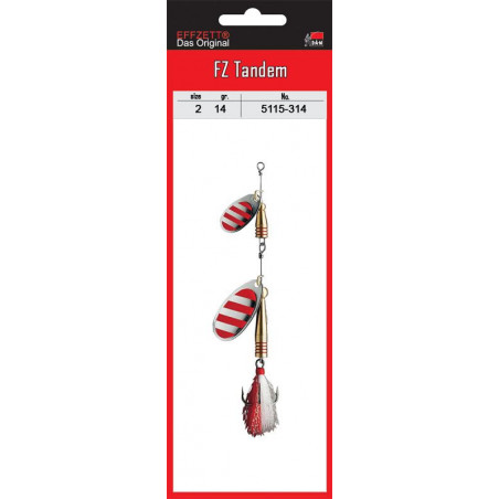 Sukriukė DAM FZ TANDEM DRESSED SPINNER Stripe 14g 5115314